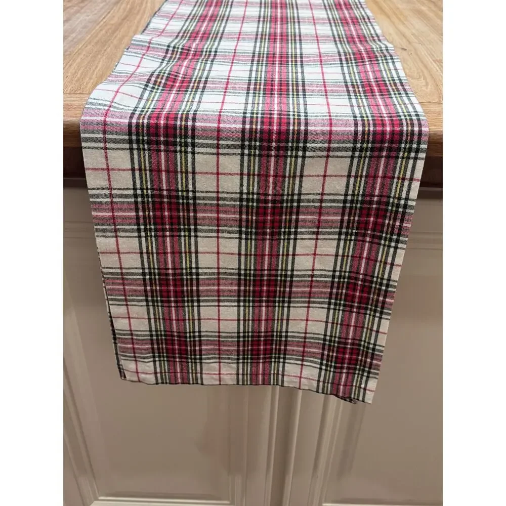 The Royal Standard Christmas Plaid Table Runner Red Green White Holiday